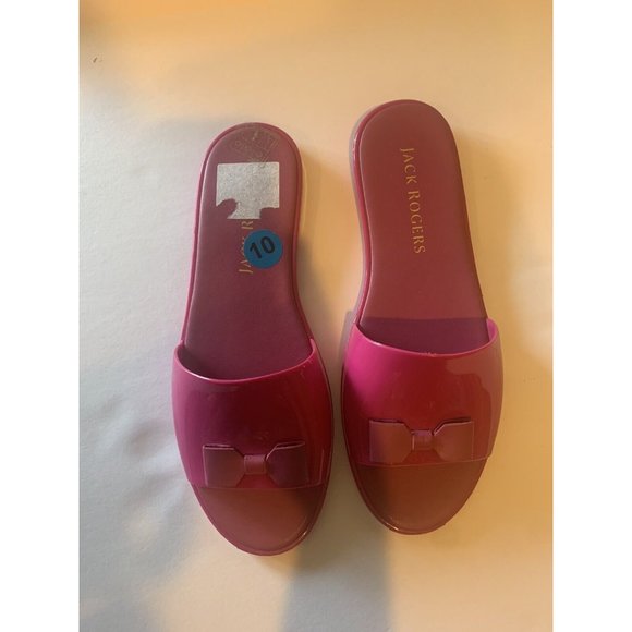 JACK ROGERS Orchid Patricia Bow Accent Jelly Slide Sandals Sz 10 - Picture 4 of 6